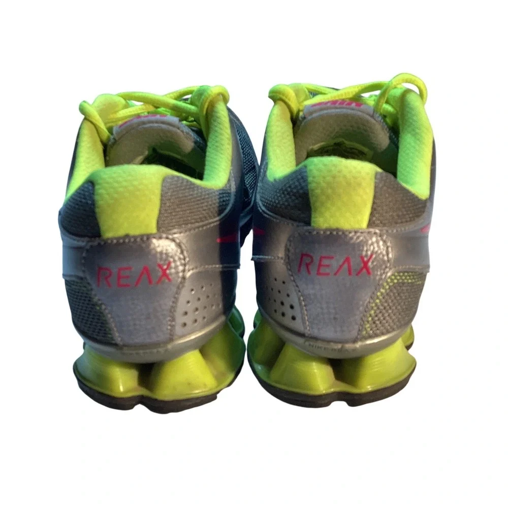 Nike Reax Run 7 Running Shoes Womens 9 Silver Volt Neon Athletic Gym Sneaker